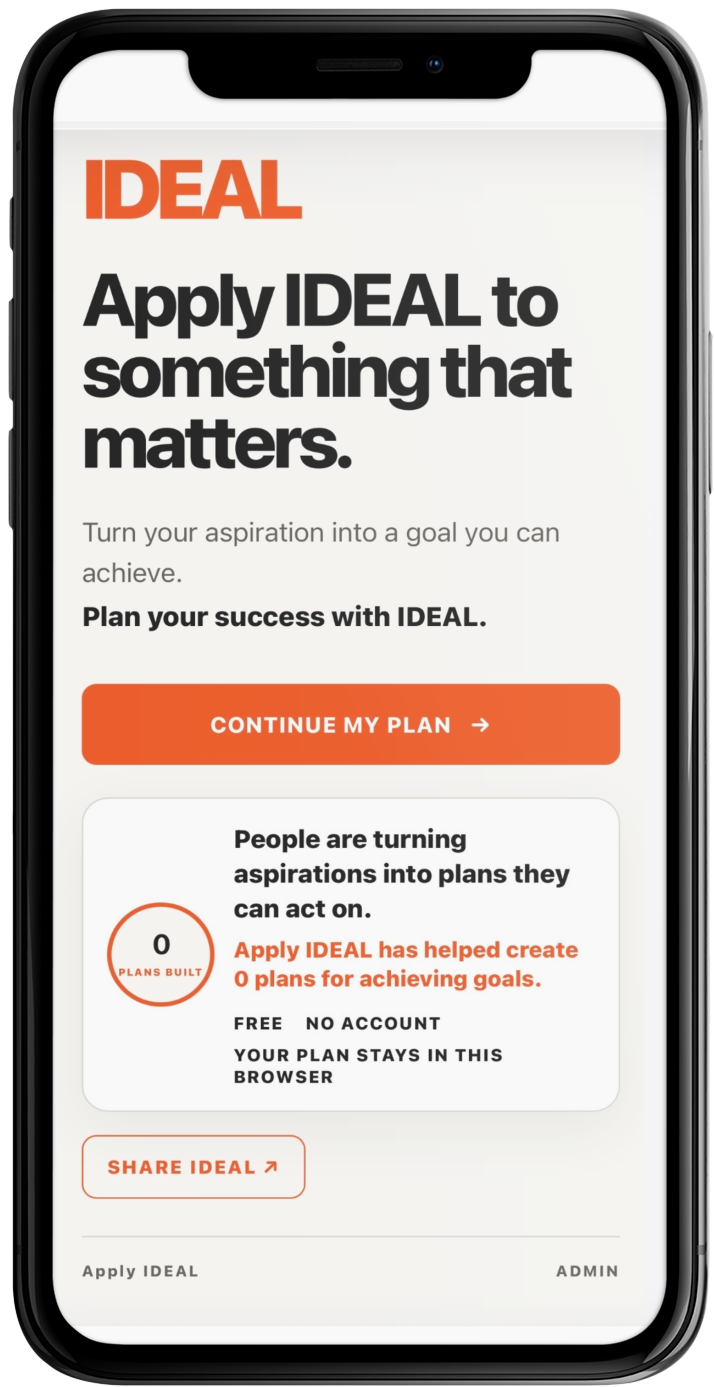 Apply IDEAL shown on a mobile phone